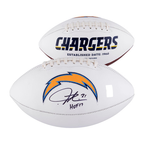 LaDainian Tomlinson San Diego Chargers Autographed White Panel Football with "HOF 17" Inscription