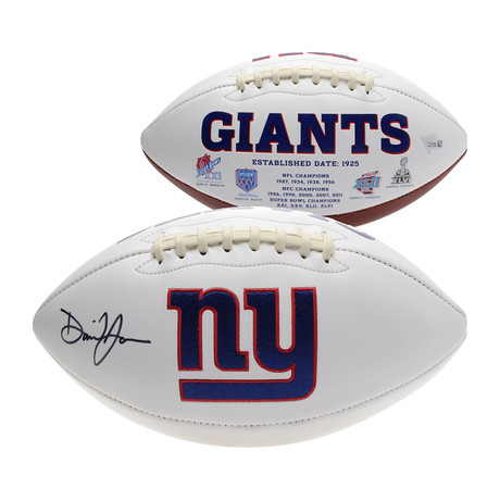 Daniel Jones New York Giants Autographed White Panel Football