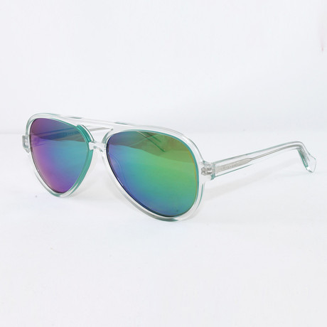 Unisex Sunglasses // Crystal + Green