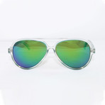 Unisex Sunglasses // Crystal + Green