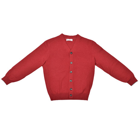 Milan Cashmere Blend Cardigan Sweater // Red (Euro: 46)