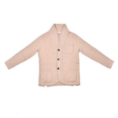 Timo Cashmere Blend Heavy Knit Cardigan // Beige (Euro: 46)