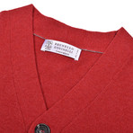 Milan Cashmere Blend Cardigan Sweater // Red (Euro: 56)