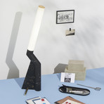 Heron // Table Lamp (White Michelangelo Marble, Black Portoro Marble, & Black Marquina Marble)