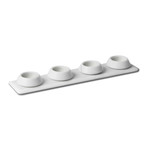 Polychrome & Thera // Condiment Tray + 4 Bowls (White Michelangelo Marble)