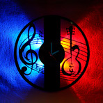 Guitar + Treble Clef (Light Clock Face)