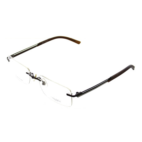 Men's Love Extreme Rectangular Optical Frames // Coffee