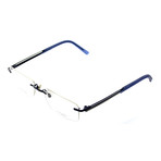 Men's Love Extreme Rectangular Optical Frames // Dark Blue