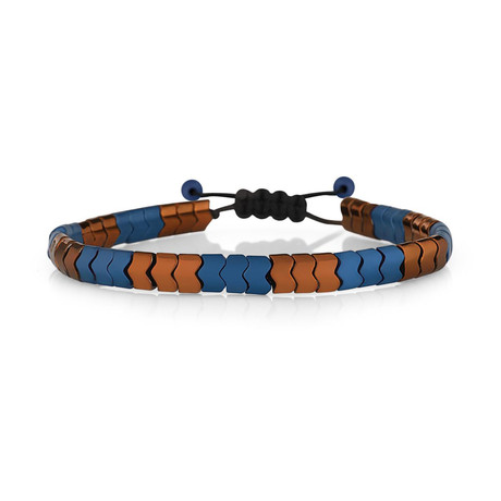 Everest Bracelet // Orange + Navy Blue