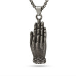 Buddha Hand Necklace // Vintage Silver
