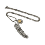 Layered Eagle Feather Necklace // Silver