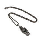 Buddha Hand Necklace // Vintage Silver