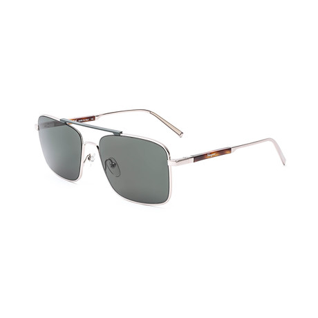 SF173S-035 Sunglasses // Shiny Dark Gunmetal + Black