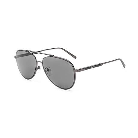 SF174S-021 Sunglasses // Shiny Dark Gunmetal + Black