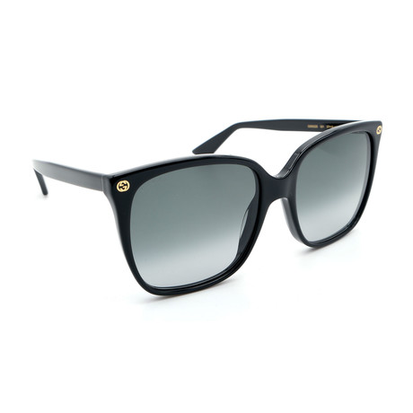 Unisex GG0022S Square Logo Sunglasses // Black + Gray