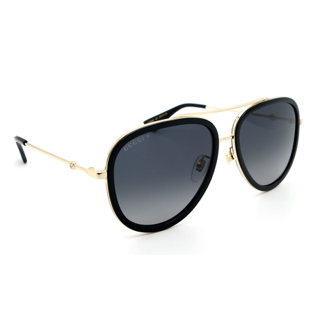 Unisex GG0062S Aviator Sunglasses // Black + Gold