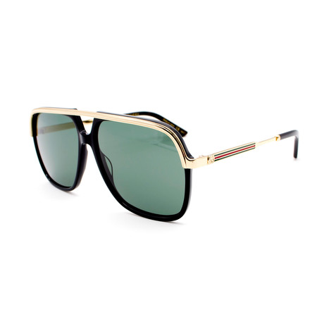 Unisex GG0200S Aviator Sunglasses // Gold + Black + Gray