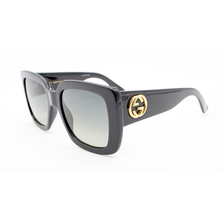 Unisex GG0141S Gucci Logo Sunglasses // Black + Gray