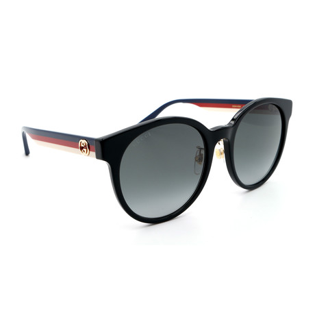 Unisex GG0416SK Round Sunglasses // Black + Gray Gradient