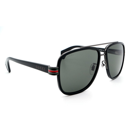 Unisex GG0448S Aviator Sunglasses // Black + Gray