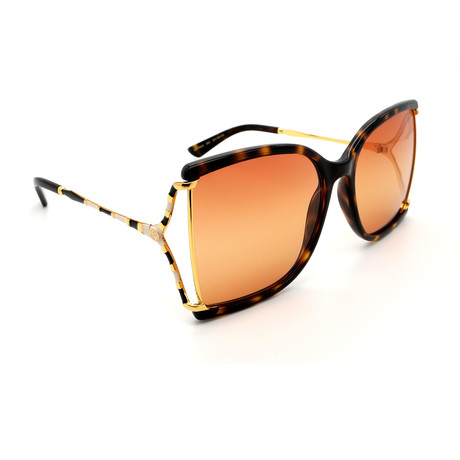 Unisex GG0592S Sunglasses // Havana + Gold + Orange