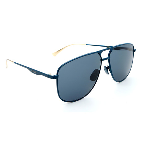 Unisex GG0336S Aviator Sunglasses // Blue + Gray