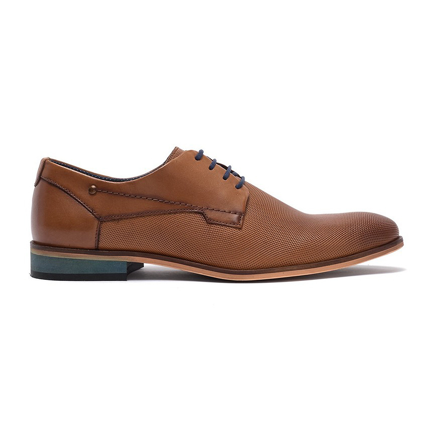 carlo morandi cognac plain toe derby