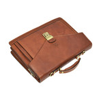 The Magus // Leather Briefcase // Almond Brown