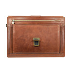 The Magus // Leather Briefcase // Almond Brown