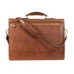 The Magus // Leather Briefcase // Almond Brown