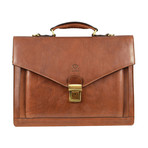 The Magus // Leather Briefcase // Almond Brown