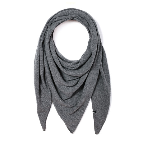 Maya Knit Scarf // Gray + Dark Gray