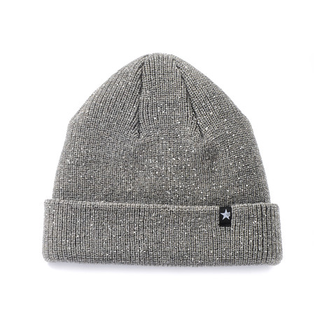 Ronin Lurex Knit Beanie // Stone Gray + Silver