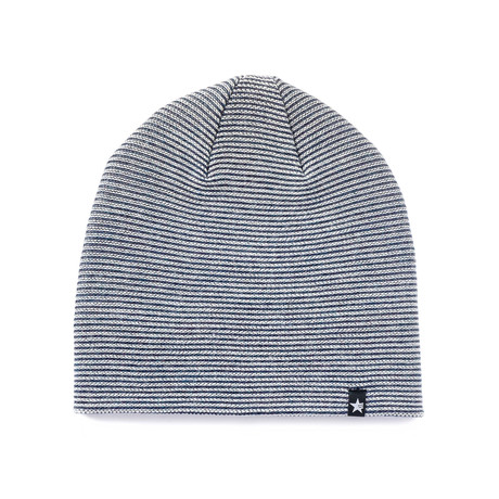 Linea Beanie // Blue + White