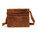 Leather Messenger Laptop Bag 14" // Saddle Brown