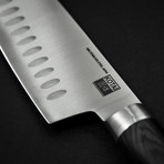 Deluxe Asian Set // Santoku + Paring Knife + Chinese Cleaver // Hammered Blade