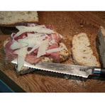 Bread Knife // 8" Serrated Blade // Hammered Blade