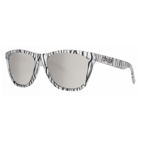 Men's Frogskins Light Grips Sunglasses // Matte Clear Chrome + Silver Iridium Mirrored