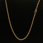 18K Yellow Gold Hollow Rope Chain Necklace (18")