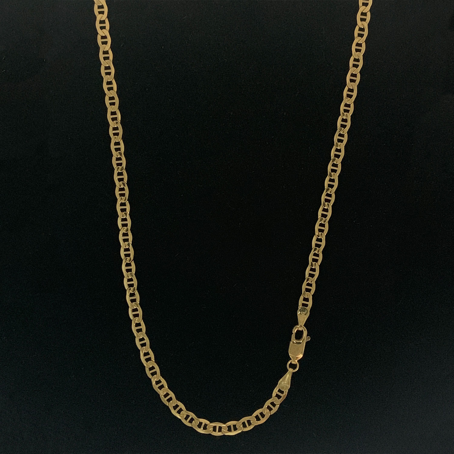 18K Yellow Gold Hollow Mariner Link Necklace (16