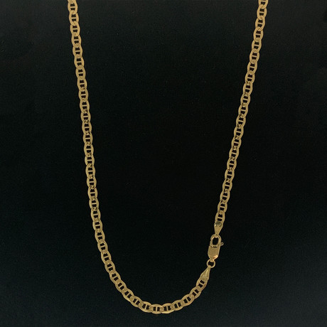 18K Yellow Gold Hollow Mariner Link Necklace (16")