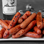 RUM Infused Party Pack Burger, Bratwurst, & Hot Dog // 48 Servings