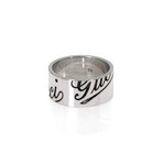 Gucci 18k White Gold Band Ring I (Ring Size: 5.75)