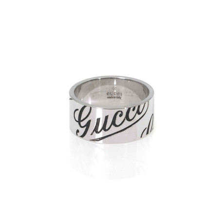 Gucci 18k White Gold Band Ring I (Ring Size: 5.75)