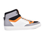 Versace Collection // Hi-Top Fashion Sneaker // Black + Gray + Orange (Euro: 40)