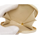 Women's Cheetah Vernis Leather Heart Coin Wallet LTD // Cream + Pink // Pre-Owned