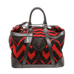 Unisex Grimaud Vail Blanket Luggage Canvas Travel Bag // Black + Red // Pre-Owned