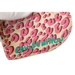 Women's Cheetah Vernis Leather Heart Coin Wallet LTD // Cream + Pink // Pre-Owned
