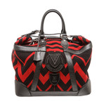 Unisex Grimaud Vail Blanket Luggage Canvas Travel Bag // Black + Red // Pre-Owned