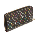 Women's Monogram Canvas Leather Zippy Wallet // Black + Multicolor // Pre-Owned